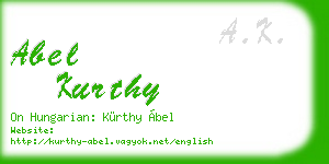 abel kurthy business card